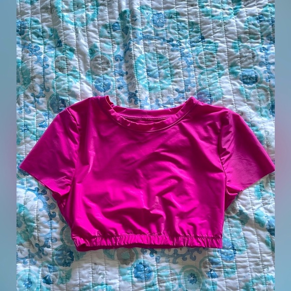 aerie Tops - Aerie Smoothez Pink Cropped Shirt